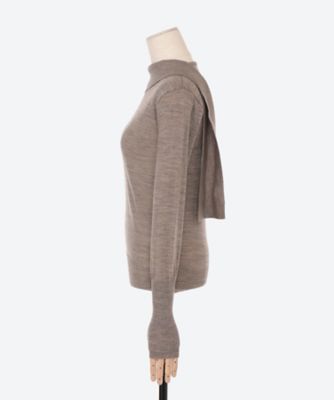 Emma wrap collar knit PO BE | AKIRANAKA