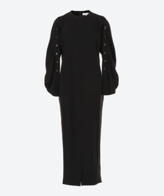 ＜AKIRANAKA (Women)＞Ｍｉｒｋａ　ｄｒａｐｅ　ｓｌｅｅｖｅ　ｄｒｅｓｓ　ＢＫ