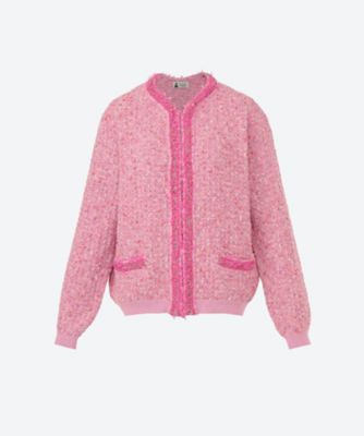＜leur logette (Women)＞Ｔｗｅｅｄ　ｋｎｉｔ　ｃａｒｄｉｇａｎ