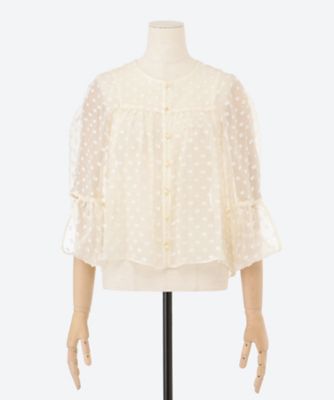 leur logette - ルールロジエット  パーティの主役ブラウス/インナー付きシルクブラウス サイズ1 Dandelion dot blouse | leur logette (Women