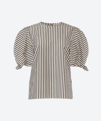 ＜leur logette (Women)＞Ｓｉｌｋ　ｃｏｔｔｏｎ　ｓｔｒｉｐｅ　ｔｏｐ