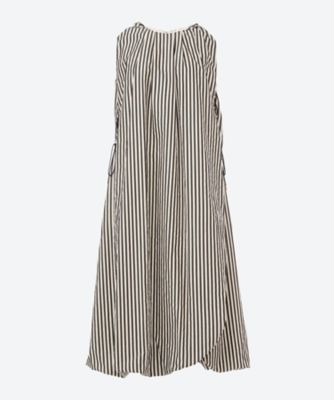 ＜leur logette (Women)＞Ｓｉｌｋ　ｃｏｔｔｏｎ　ｓｔｒｉｐｅ　ｄｒｅｓｓ