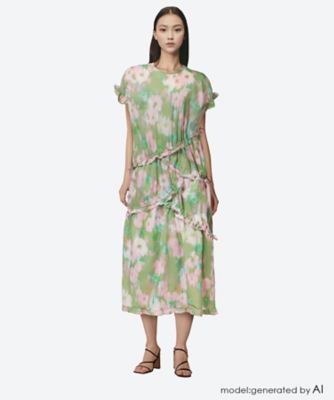 ＜leur logette (Women)＞Ｓｗｉｎｇ　ｆｌｏｗｅｒ　ｄｒｅｓｓ