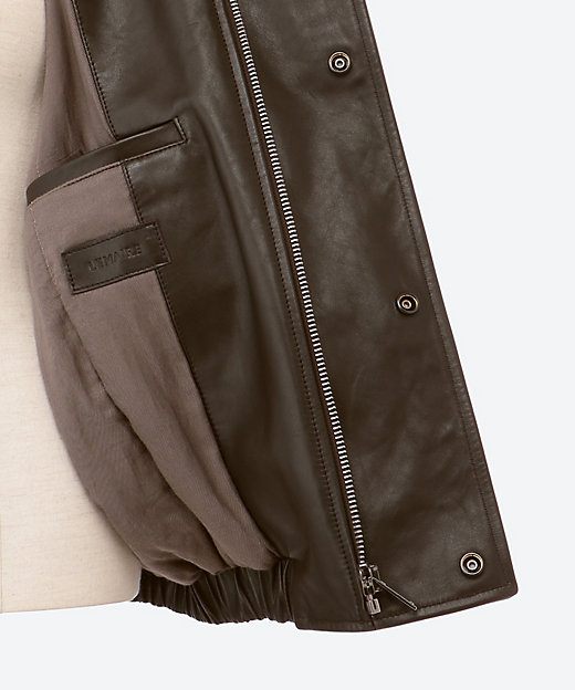 ブルゾン LEATHER BLOUSON WITH ブルゾン LEATHER BLOUSON WITH