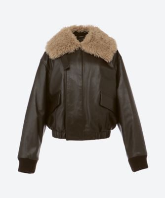 ブルゾン　ＬＥＡＴＨＥＲ　ＢＬＯＵＳＯＮ　ＷＩＴＨ　ＳＨＥＡＲＬＩＮＧ　ＣＯＬＬＡＲ