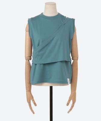 ＜三越伊勢丹/公式＞ HYKE (Women)/ハイク DOUBLE SHOULDER TEE 21AQUA BLU トップス【三越伊勢丹/公式】