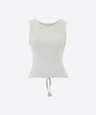 ＜三越伊勢丹/公式＞ babaco (Women)/ババコ Fine Ribbed Cotton Silk OpenBack Tank Fog Grey トップス【三越伊勢丹/公式】