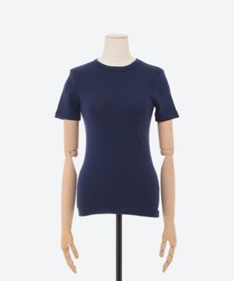 ＜三越伊勢丹/公式＞ babaco (Women)/ババコ Cotton Silk Basic T-shirt Navy トップス【三越伊勢丹/公式】