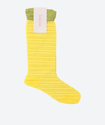 ＜三越伊勢丹/公式＞ babaco (Women)/ババコ Crushed Long Socks Yellow 靴下【三越伊勢丹/公式】