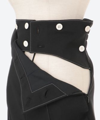 WHITE STITCH HIGH WAIST MARINE