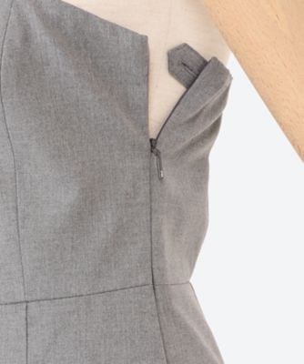 美品 HYKEハイクSTRECH STRAPLESS JUMPSUITグレー2 HYKE(ハイク)】 STRECH STRAPLESS JUMPSUIT｜パリゴ尾道店｜尾道