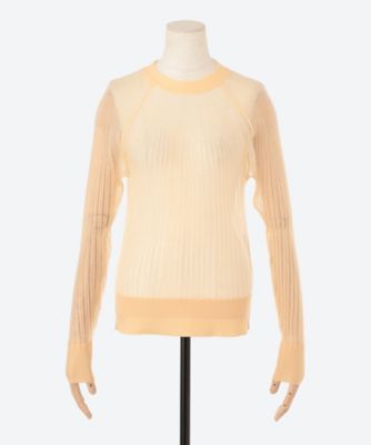 SHEER WIDE RIBBED SWEATER | ファッション・服 