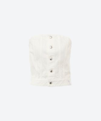 HYKE (Women)/ハイク ＴＷＩＬＬ　ＳＴＲＡＰＬＥＳＳ　ＴＯＰ　１７４３７　ｗｈｉｔｅ