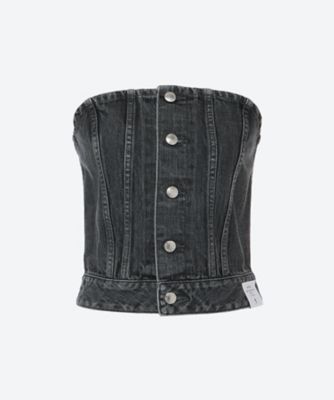 ＜HYKE (Women)＞ＤＥＮＩＭ　ＳＴＲＡＰＬＥＳＳ　ＴＯＰ