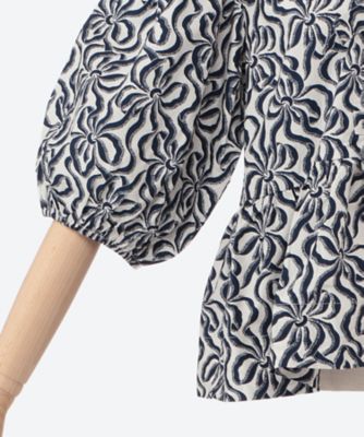 2024SS　新品タグ付き　GANNI　コットンポプリンラッフルVネックブラウス 2024SS 新品タグ付き GANNI コットンポプリンラッフルVネック