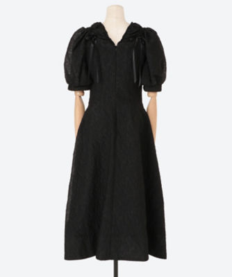 【関税込み】Simone Rocha ブラック ビッグリボン ミニドレス 関税込み】Simone Rocha ブラック ビッグリボン ミニドレス