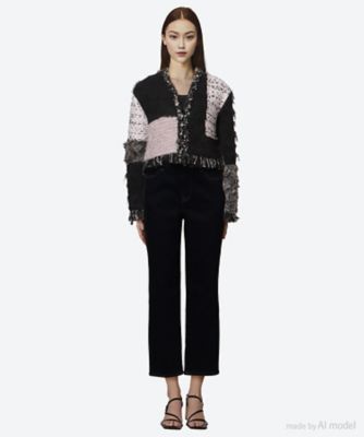 ｃｕｒｌｙ　ｃｈｅｃｋ　ｍｏｈａｉｒ／ｍａｒｂｌｅ　ｔｗｅｅｄ　ｊａｃｋｅｔ