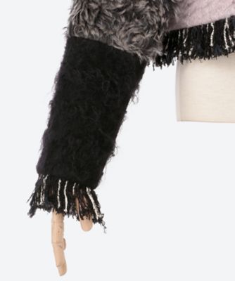 ｃｕｒｌｙ　ｃｈｅｃｋ　ｍｏｈａｉｒ／ｍａｒｂｌｅ　ｔｗｅｅｄ　ｊａｃｋｅｔ