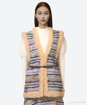 ＜leur logette (Women)＞ｂｏｈｅｍｉａｎ　ｔｗｅｅｄ　ｖｅｓｔ