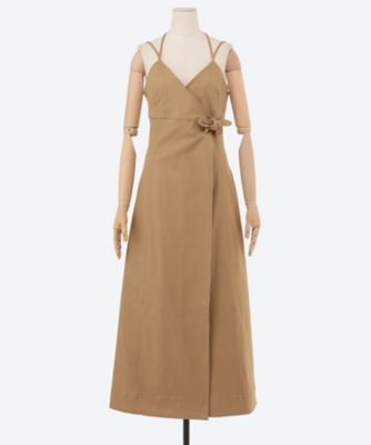 【GANNI】アイボリーストライプストラップドレス Egret Ivory Striped Strap Dress | GANNI CZ