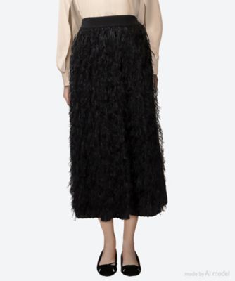 ＜HYKE (Women)＞ＦＲＩＮＧＥ　ＳＫＩＲＴ