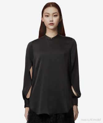 ＜HYKE (Women)＞ＨＡＭＭＥＲ　ＳＡＴＩＮ　ＢＬＯＵＳＥ