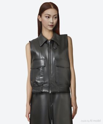 ＜HYKE (Women)＞ＥＣＯ―ＬＥＡＴＨＥＲ　ＶＥＳＴ