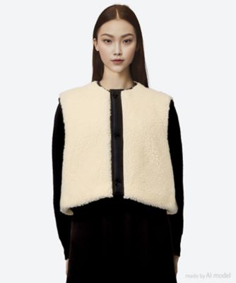 ＜HYKE (Women)＞ＦＡＵＸ　ＳＨＥＡＲＩＮＧ　ＶＥＳＴ