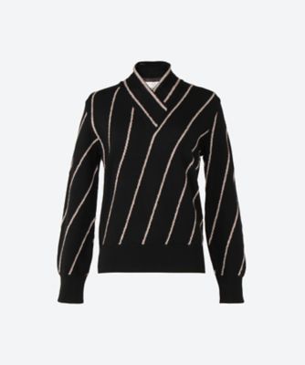 ＜AKIRANAKA (Women)＞Ｅｌｉｃｉａ　ｂｉａｓ　ｌｉｎｅ　ｋｎｉｔ　ＰＯ　ＢＫ