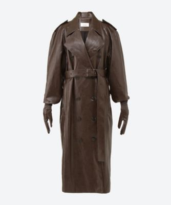 ＜AKIRANAKA (Women)＞Ａｎｏｕｃｋ　ｆａｕｘ　ｌｅａｔｈｅｒ　ｃｏａｔ　ＢＲ　ＡＷ２４３１―ＢＲ