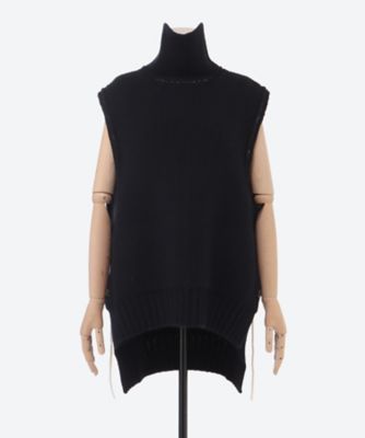 IHNN (Women)/イン COLOR STITCH LOWGAUGE VEST 伊勢丹新宿店別注 ID24A-KN02* BLACK NAVY トップス【三越伊勢丹/公式】