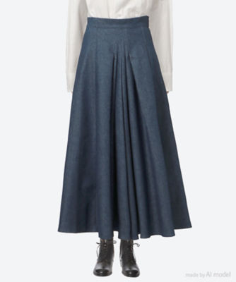 ＜PRUNE GOLDSCHMIDT (Women)＞スカート　ＦＲＯＮＴ　ＤＥＮＩＭ　ＰＬＥＡＴ　ＳＫＩＲＴ