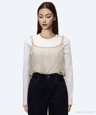 ＜leur logette (Women)＞ｂｅａｄｓ　ｌａｃｅ　ｅｍｂｒｏｉｄｅｒｙ　ｃ　０３６２６