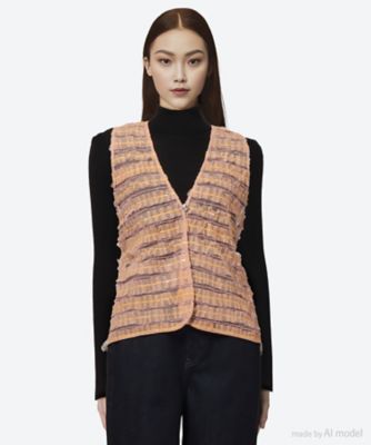 ＜leur logette (Women)＞ｃｏｏｋｉｅ　ｔｕｌｌｅ　ｅｍｂｒｏｉｄｅｒｙ　ｖｅｓｔ　０３６３６