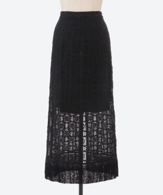 ＜leur logette (Women)＞ｆｌｏｗｅｒ　ｓｑｕａｒｅ　ｌａｃｅ　ｓｋｉｒｔ　０４４６７