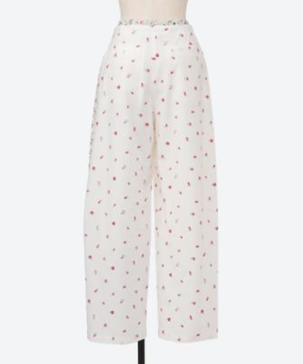 cotton flower embroidery pants