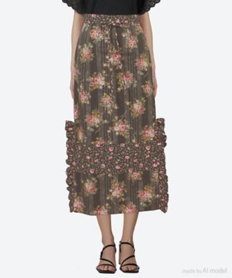 ＜leur logette (Women)＞ｖｉｎｔａｇｅ　ｒｏｓｅ　ｃｏｔｔｏｎ　ｐｒｉ　０４４７０