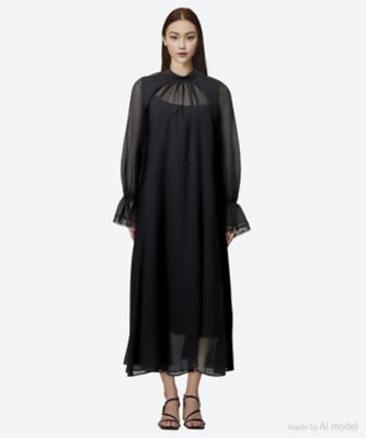 ＜leur logette (Women)＞ｓｗｉｎｇ　ｃｏｔｔｏｎ　ｓｉｌｋ　ｄｒｅｓｓ　０６６６９