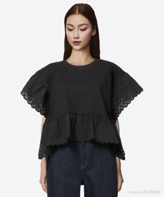 leur logette (Women)/ルール ロジェット ｃｏｔｔｏｎ　ｆｒｉｌｌｓ　ｔｏｐ　１０２００