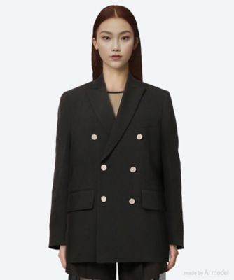 ＜HYKE (Women)＞ＯＸＦＯＲＤ　ＤＯＵＢＬＥ―ＢＲＥＡＳＴＥＤ　ＢＬＡＺＥＲ　２５ＳＳ／１７４９２