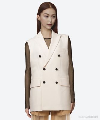 ＜HYKE (Women)＞ＯＸＦＯＲＤ　ＤＯＵＢＬＥ―ＢＲＥＡＳＴＥＤ　ＳＬＥＥＶＥＬＥＳＳ　ＢＬＡＺＥＲ　２５ＳＳ／１７４９３