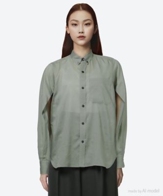 ＜HYKE (Women)＞ＣＯＴＴＯＮ　ＬＡＷＮ　ＳＨＩＲＴ　２５ＳＳ／１５２３４