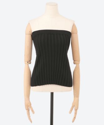 WIDE RIBBED STRAPLESS SWEATER