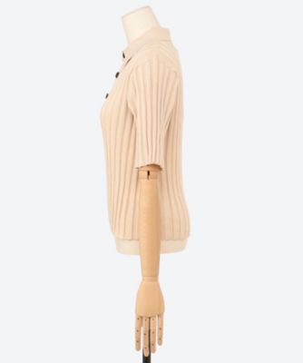 WIDE RIBBED POLO SWEATER 25SS