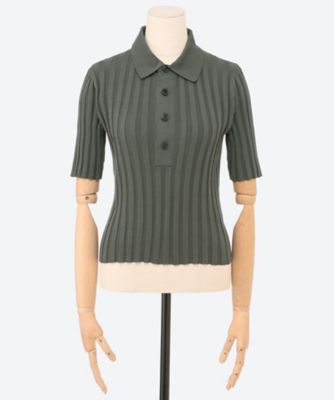 WIDE RIBBED POLO SWEATER 25SS
