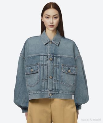 ＜HYKE (Women)＞ＢＡＬＬＯＯＮ　ＳＬＥＥＶＥ　ＤＥＮＩＭ　ＪＡＣＫＥＴ／ＴＹＰＥ２　２５ＳＳ／１７４４５　６９