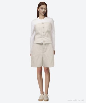 【送料無料】ＷＨＩＴＥ　ＤＥＮＩＭ　ＳＴＲＡＰＬＥＳＳ　ＴＯＰ　１７５０５