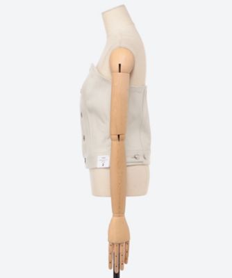 【送料無料】ＷＨＩＴＥ　ＤＥＮＩＭ　ＳＴＲＡＰＬＥＳＳ　ＴＯＰ　１７５０５