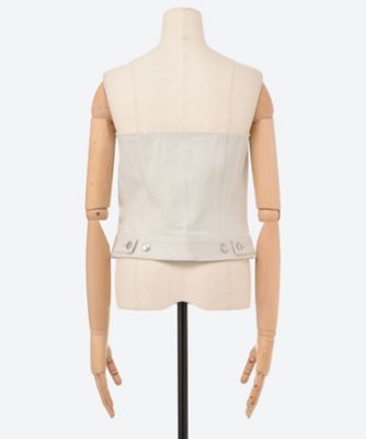 【送料無料】ＷＨＩＴＥ　ＤＥＮＩＭ　ＳＴＲＡＰＬＥＳＳ　ＴＯＰ　１７５０５