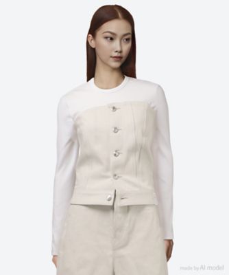 HYKE (Women)/ハイク 【送料無料】WHITE DENIM STRAPLESS TOP 17505